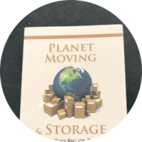 Planet Moving And Storage Company Logo
