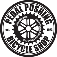 Pedal Pushing Bicycle Shop Logo