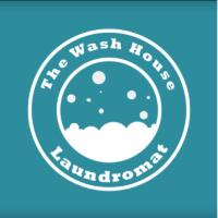 Wash House Laundromat + Drop Off Laundry Service and Dry Cleaner Logo