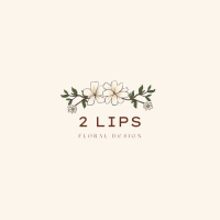 2 Lips Floral Design Logo