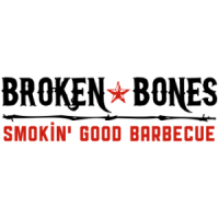 Broken Bones Smokin' Good Barbecue Logo