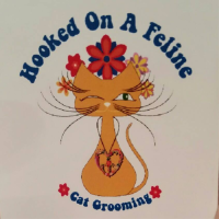 Hooked On A Feline Mobile Cat Grooming Logo