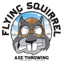 Flying Squirrel Axe Throwing Logo