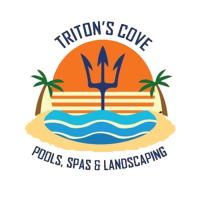 Triton's Cove Pools, Spas, and Landscaping Logo