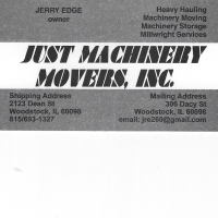 Just Machinery Movers, Inc Logo