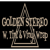 Golden Stereo Window Tint Logo