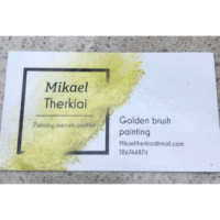 Golden Brush Painting Logo