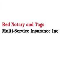 Red Notary & Tags Multi-Service Insurance Logo