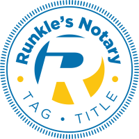 Runkle's Notary - Tag - Title Logo