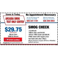 Arcadia Smog Test Only Center Logo