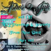 Ashes 2 Ink Tattoo and Piercing LLC Logo