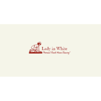 Lady In White House Cleaning Service Logo