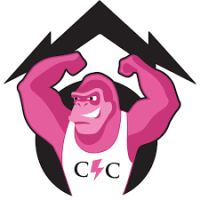 Pink Gorilla Roofing & Solar Logo