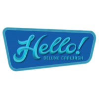 Hello! Deluxe Car Wash Logo