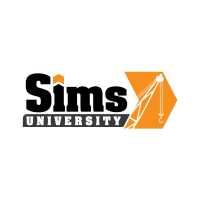 Sims University, affiliate training center for Sims Crane Logo