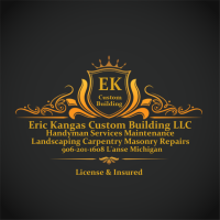 EK Custom Building LLC Eric's Custom Carpentry Masonry Landscaping Maintenance Repairs and Handyman Services LLC Logo