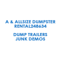 A & ALLSIZE DUMPSTER RENTAL248634 DUMP TRAILERS JUNK DEMOS Logo