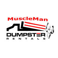 MuscleMan Dumpster Rentals and Junk Removal Service Logo