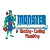 Monster Heating Cooling Plumbing Logo