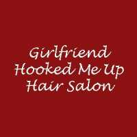 Girlfriend Hooked Me Up Hair Salon Logo