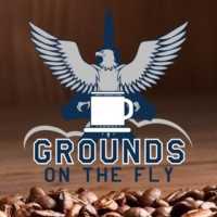 Grounds on the Fly Coffee Shop Logo