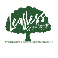 Leafless Gutters of Texas, LLC. Logo