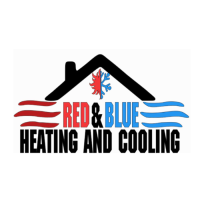 Red & Blue Heating and Cooling Logo