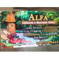 Alfa landscaping service DFW Logo